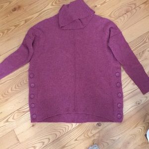 Rose pink cashmere  turtleneck sweater Max studio burgundy fall cozy warm